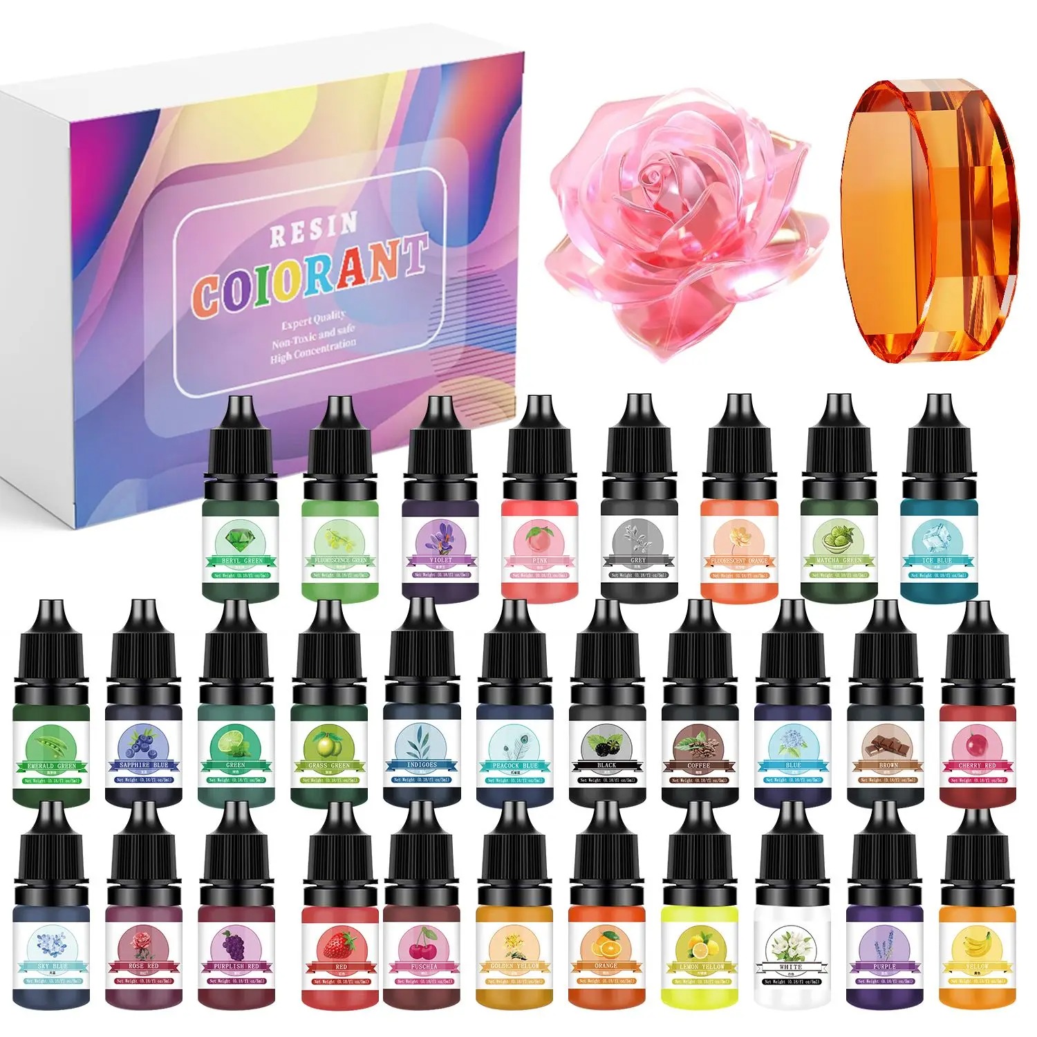 Epoxy Uv Resin Kit - 30 cores 5ml kits de pigmento