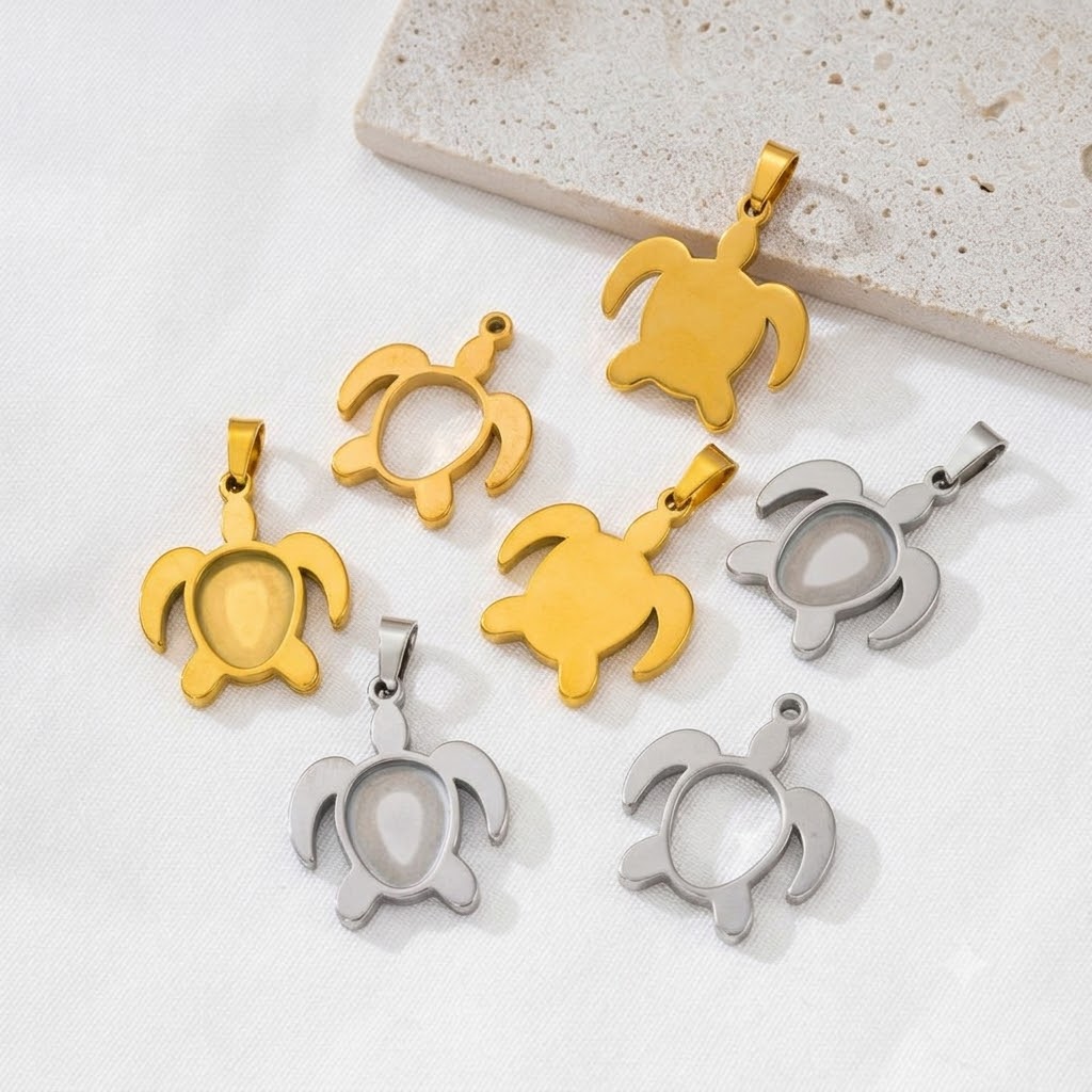 Bezels Set Pendant - 5 peças/lote de bases de cabochão