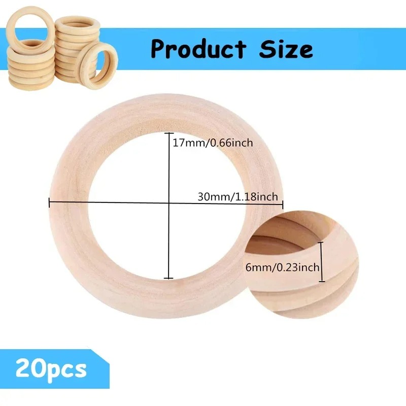 20 peças de Anéis de Madeira N - Wood Ring Blank avaliação e preço