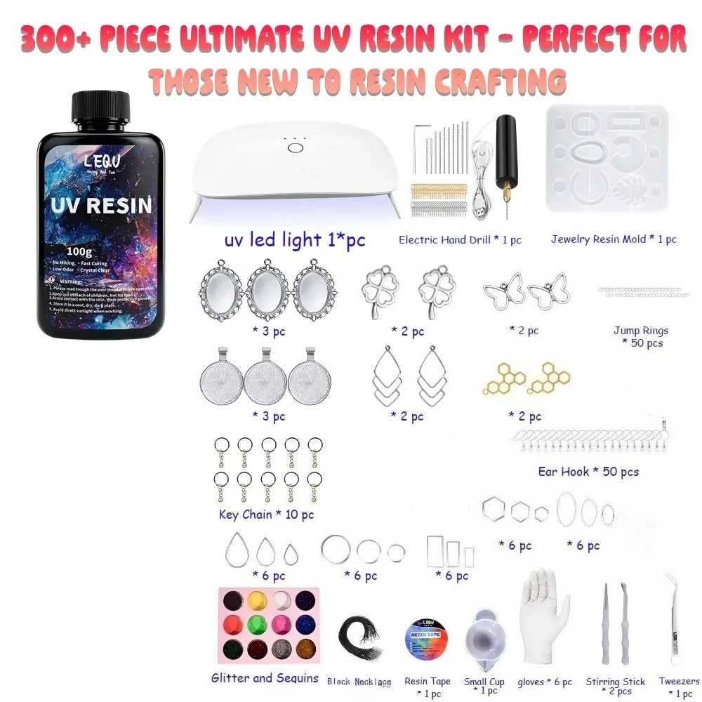 Kit de Resina UV com 300 Peças - Epoxy Uv Resin Kit avaliação e preço