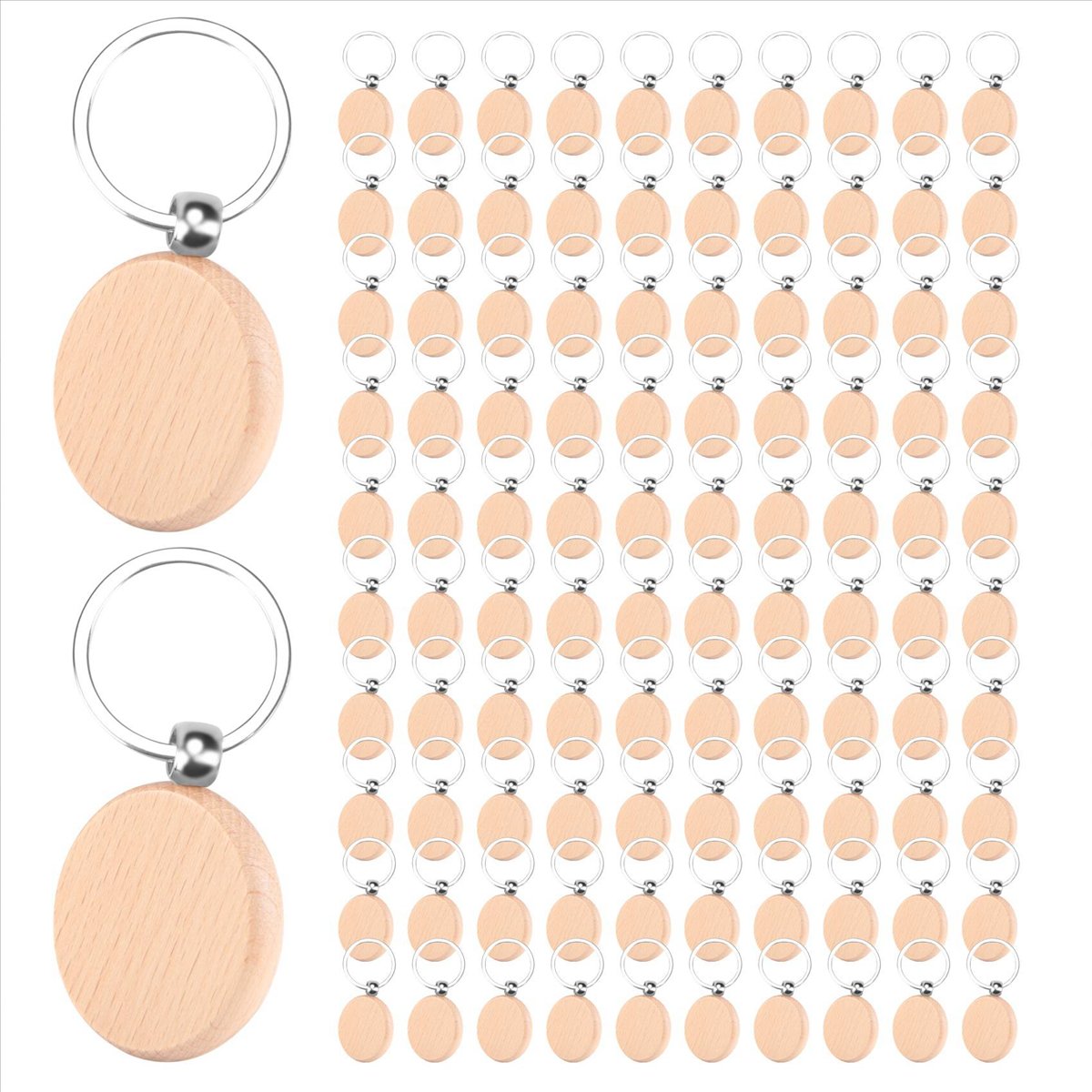 [N88R] 100 Peças de Chaveiros  - Wood Ring Blank avaliação e preço